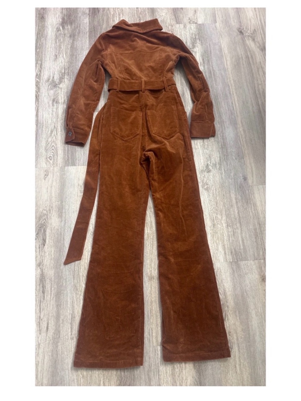 Nasty Gal Rust Corduroy Belted Jumpsuit - Picture 3 of 3